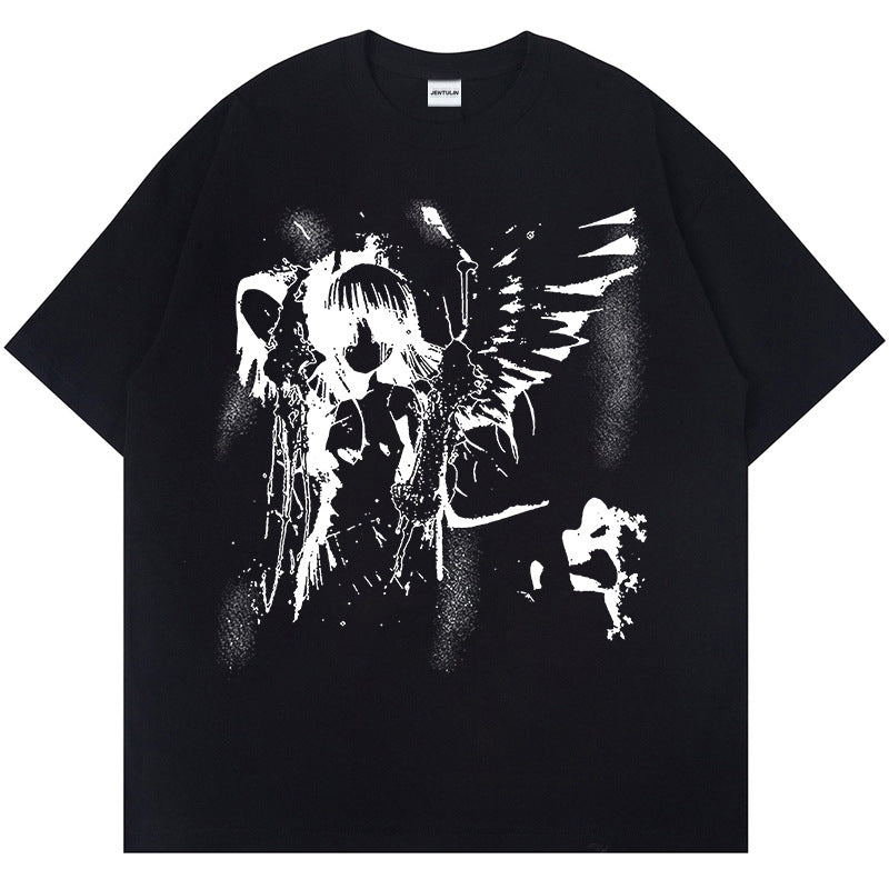 washed retro printed t shirt street washed retro printed t shirt street