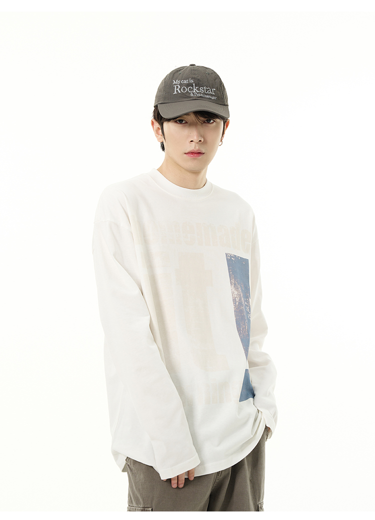 Worn Out Street Loose T-shirt Top 2406160924580321500