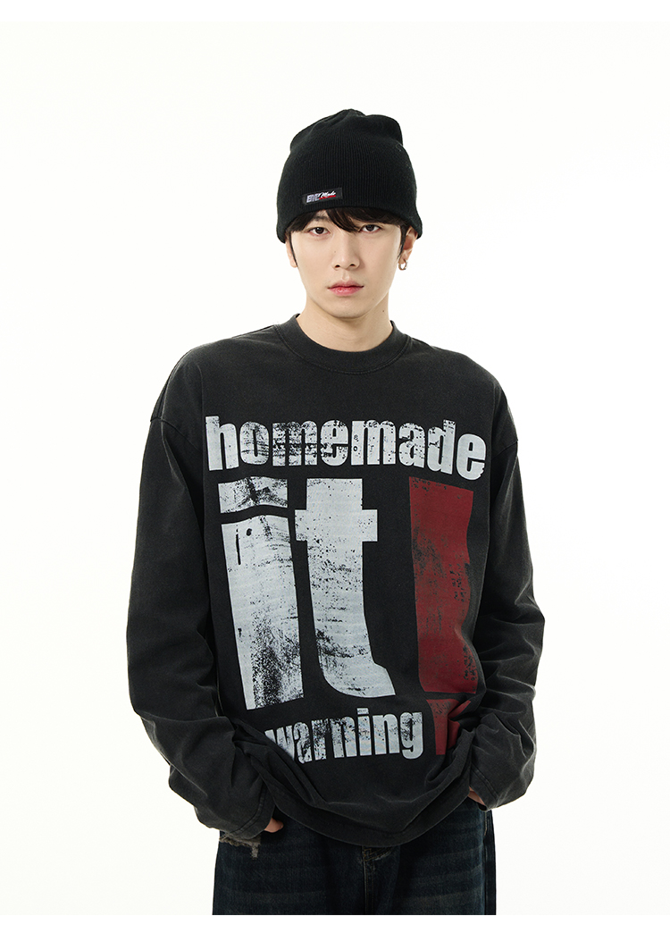 Worn Out Street Loose T-shirt Top 2406160924590320700