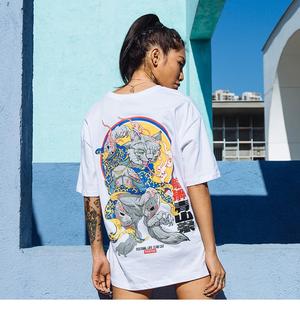 original street fashion hip hop loose mammoth print t shirt original street fashion hip hop loose mammoth print t shirt