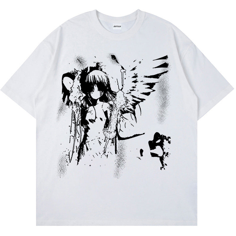 washed retro printed t shirt street washed retro printed t shirt street