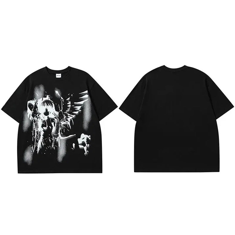 washed retro printed t shirt street washed retro printed t shirt street