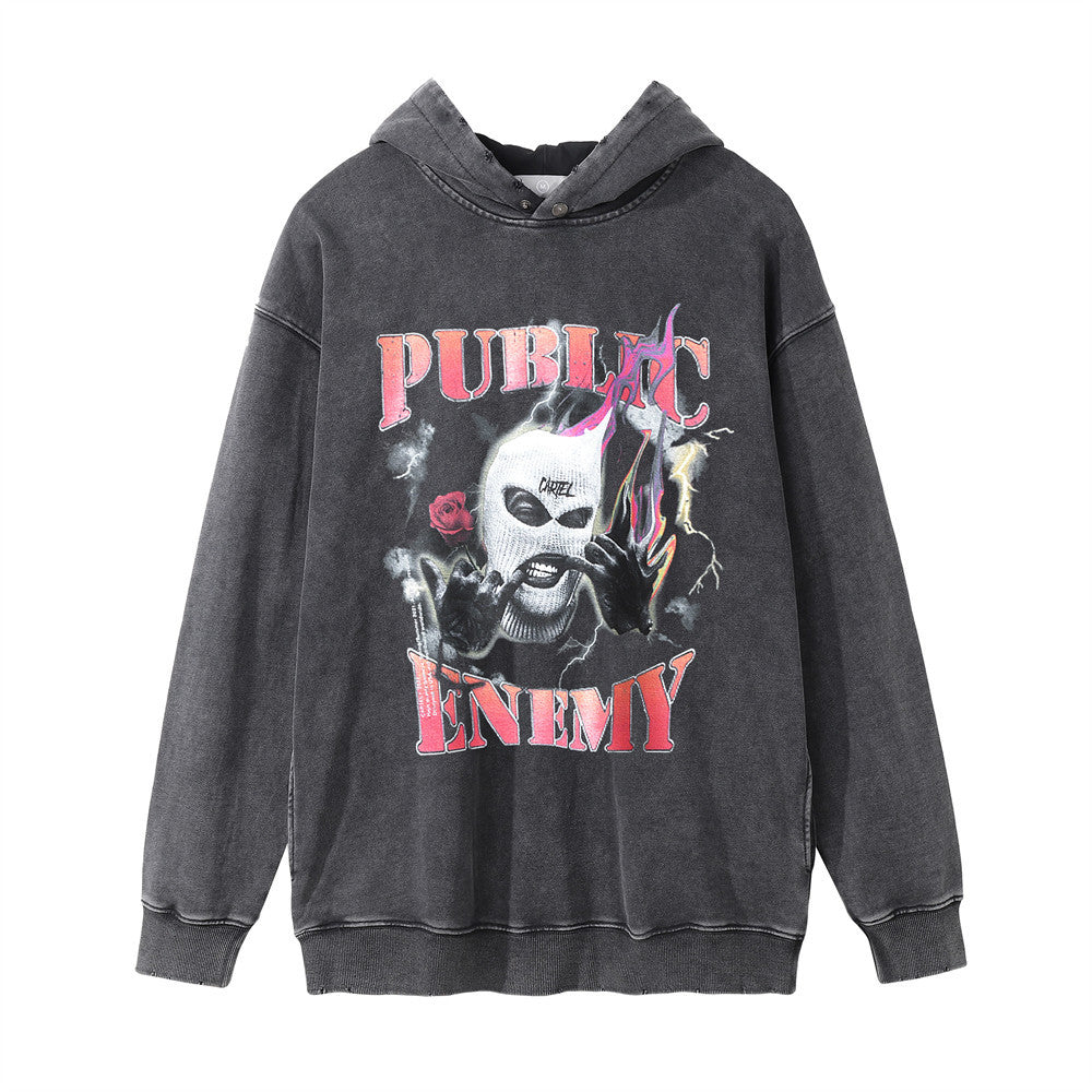 printed hoodie men's street hip hop casual worn pullover printed hoodie men's street hip hop casual worn pullover