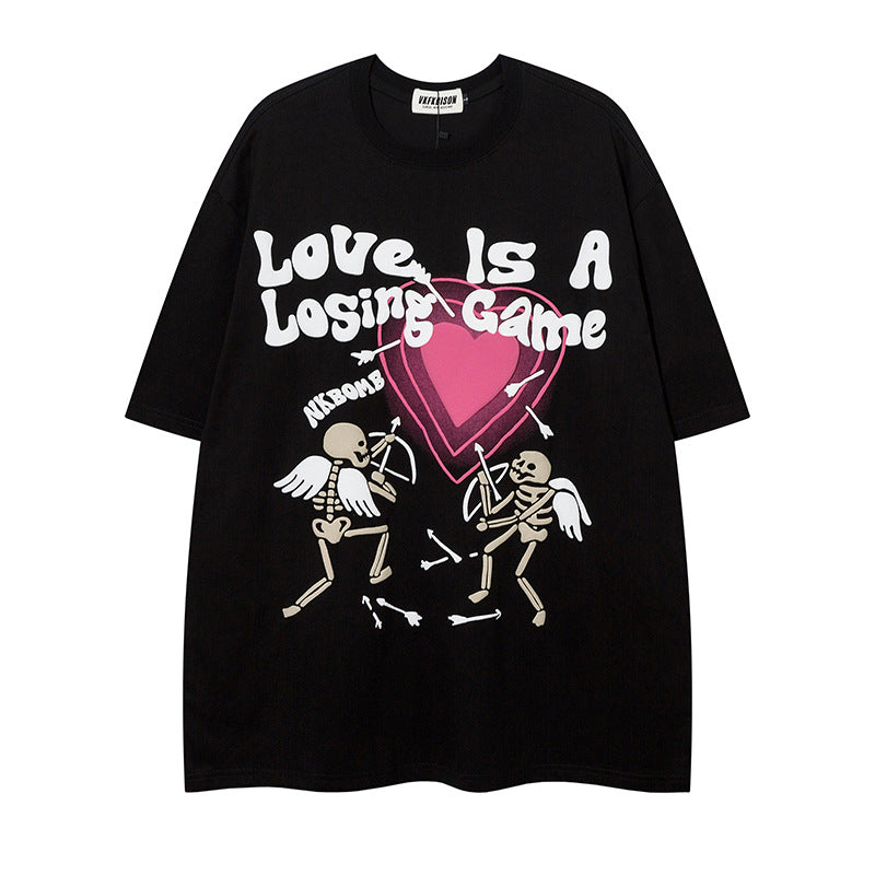skull bone short sleeve boys street love half sleeve t shirt top skull bone short sleeve boys street love half sleeve t shirt top