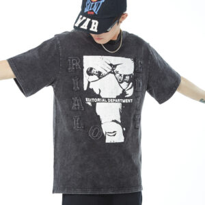 abstract distressed print short sleeve t shirt men street